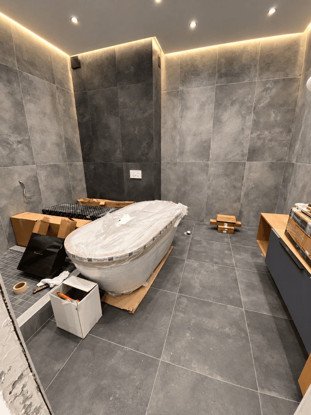 Bathroom tiling project by AT Tile & Stone