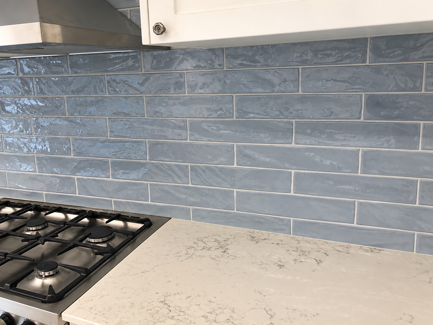 Kitchen backsplash tiling by AT Tile & Stone