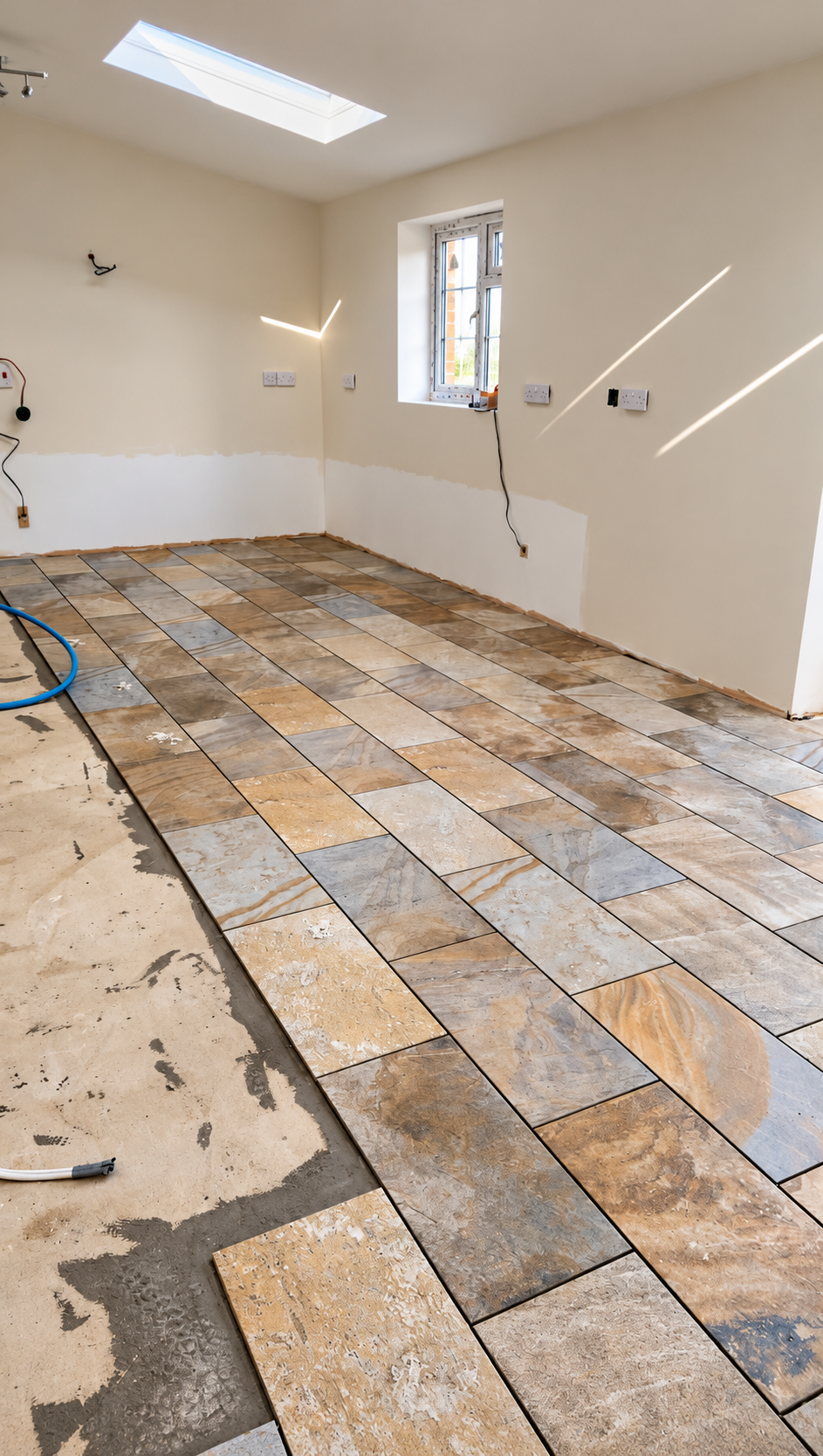Large format tiling project by AT Tile & Stone